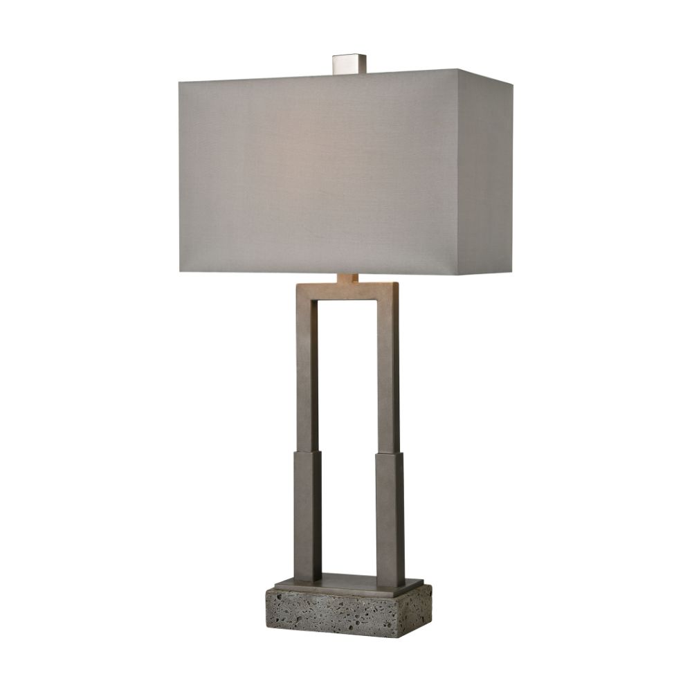 Elk Home D4687 Courier Table Lamp In Pewter, Rough Concrete
