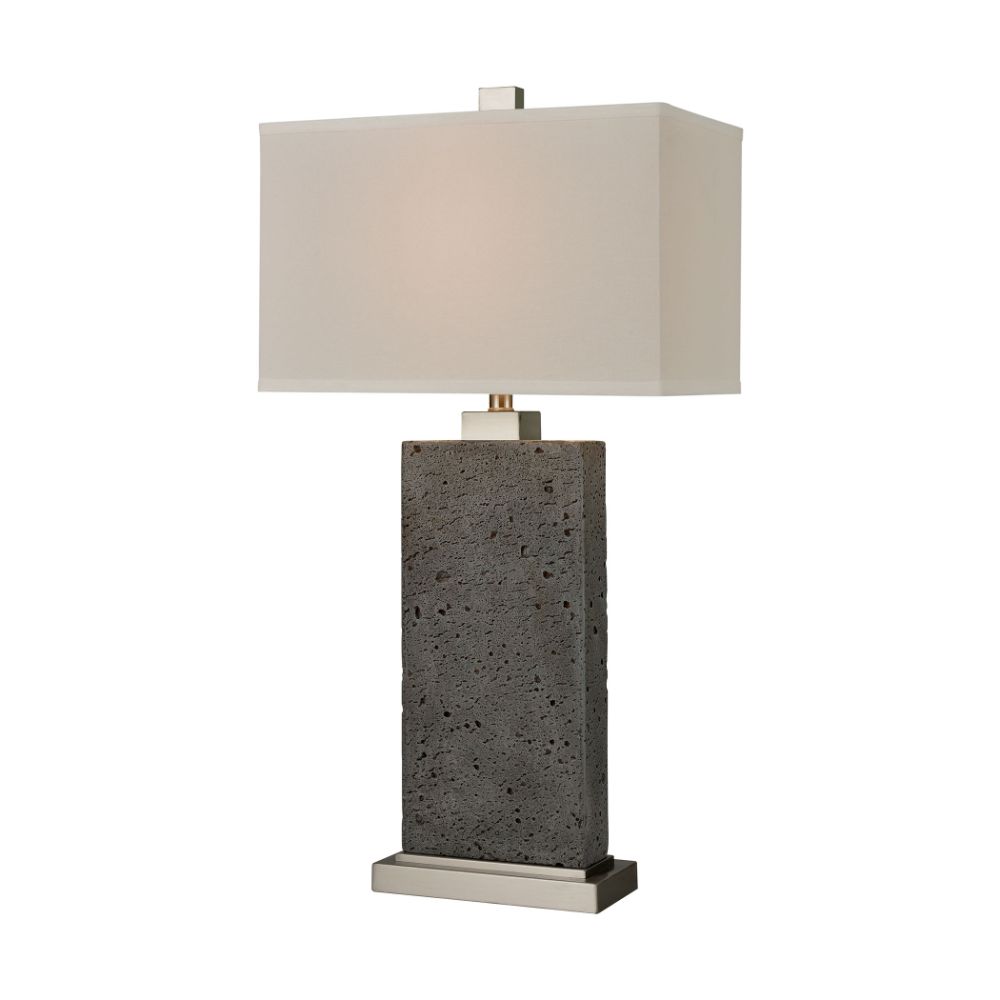 Elk Home D4689 Tenlee Table Lamp In Green Rough Concrete, Satin Nickel