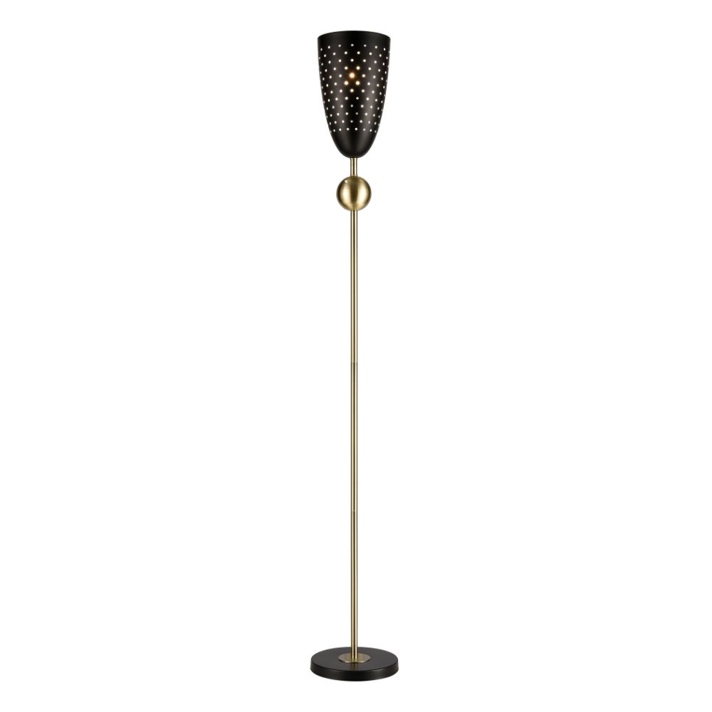 ELK Lighting D4691 Amulet Floor Lamp In Black, Antique Brass