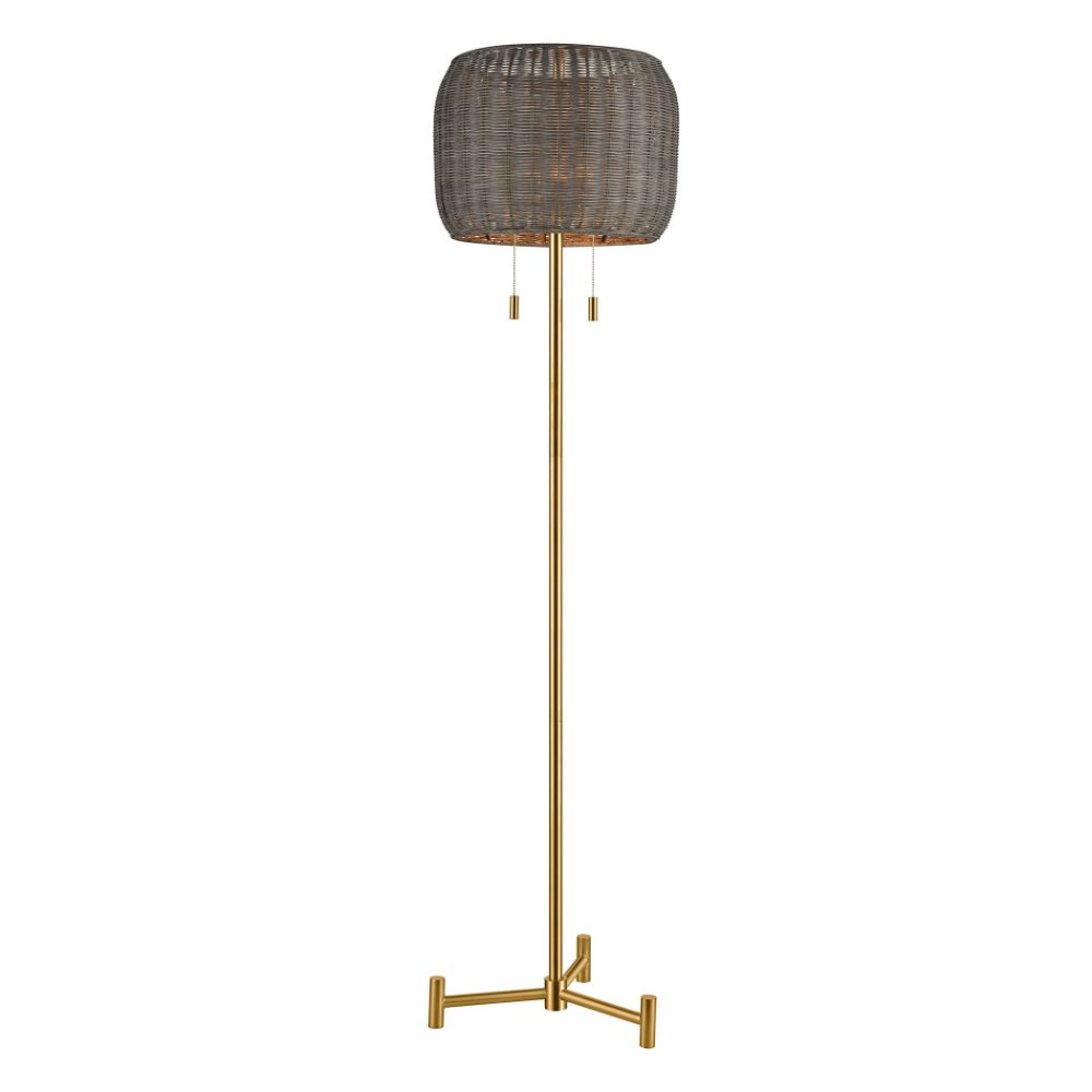 Elk Home D4693 Bittar 2-light Floor Lamp In Aged Brass