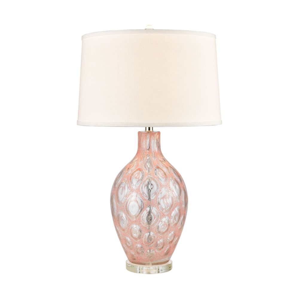 Elk Home D4707 Bayside Table Lamp In Pink Bubble Gum, Clear