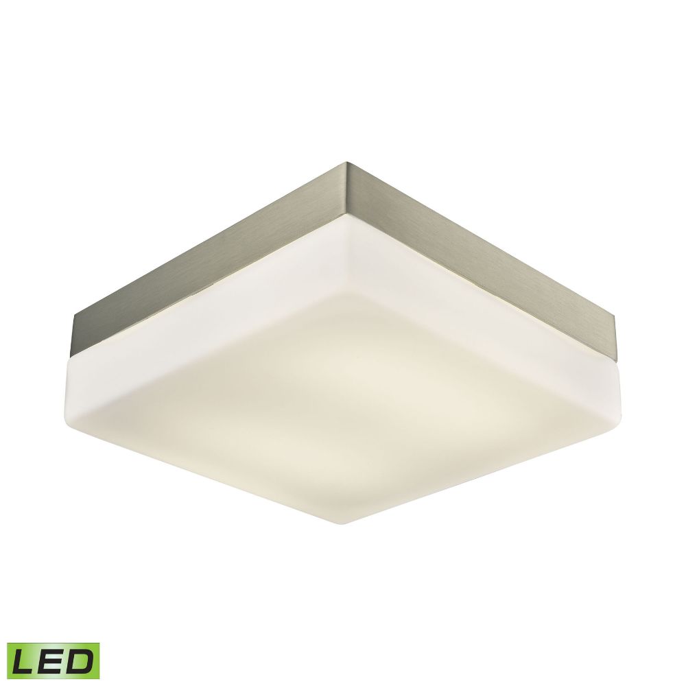 Elk Lighting FML2030-10-16M Wyngate 2-Light Square Integrated LED Flush Mount in Satin Nickel with Opal Glass - Large