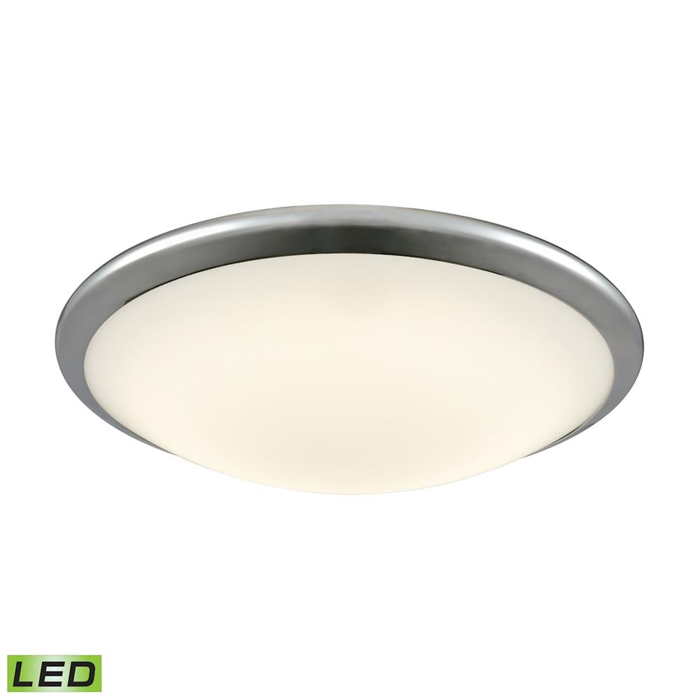 ELK Lighting FML4550-10-15 Clancy Round LED Flushmount In Chrome And Opal Glass - Large