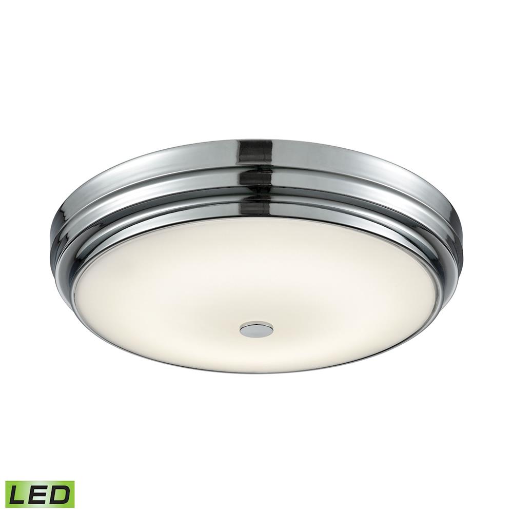 ELK Lighting FML4750-10-15 Garvey Round LED Flushmount In Chrome And Opal Glass - Large