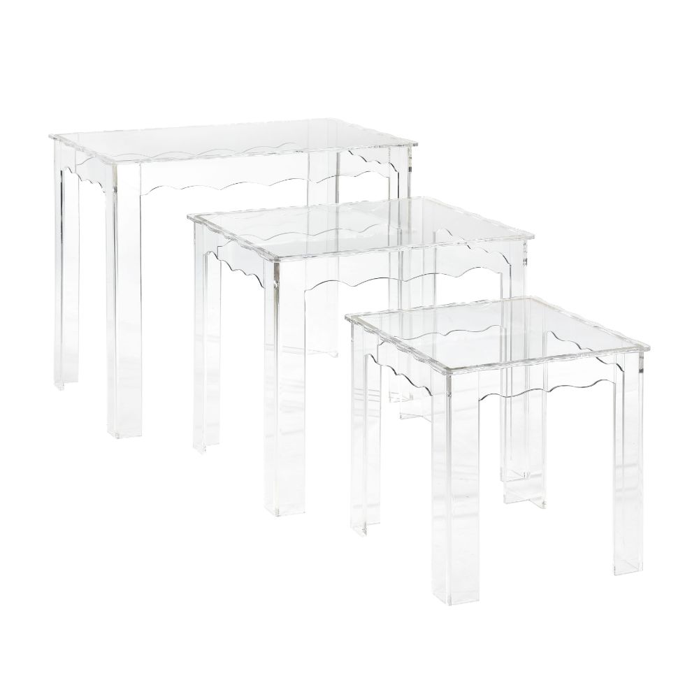 Elk Home H0015-9103/S3 Jacobs Nesting Table - Set of 3 Square Clear