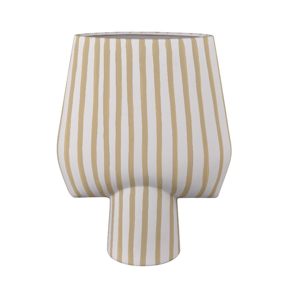 ELK Home H0017-10638 Hawking Striped Vase - Extra Large in White