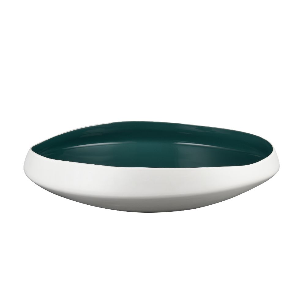 ELK Home H0017-9744 Greer Bowl - Low White and Turquoise Glazed