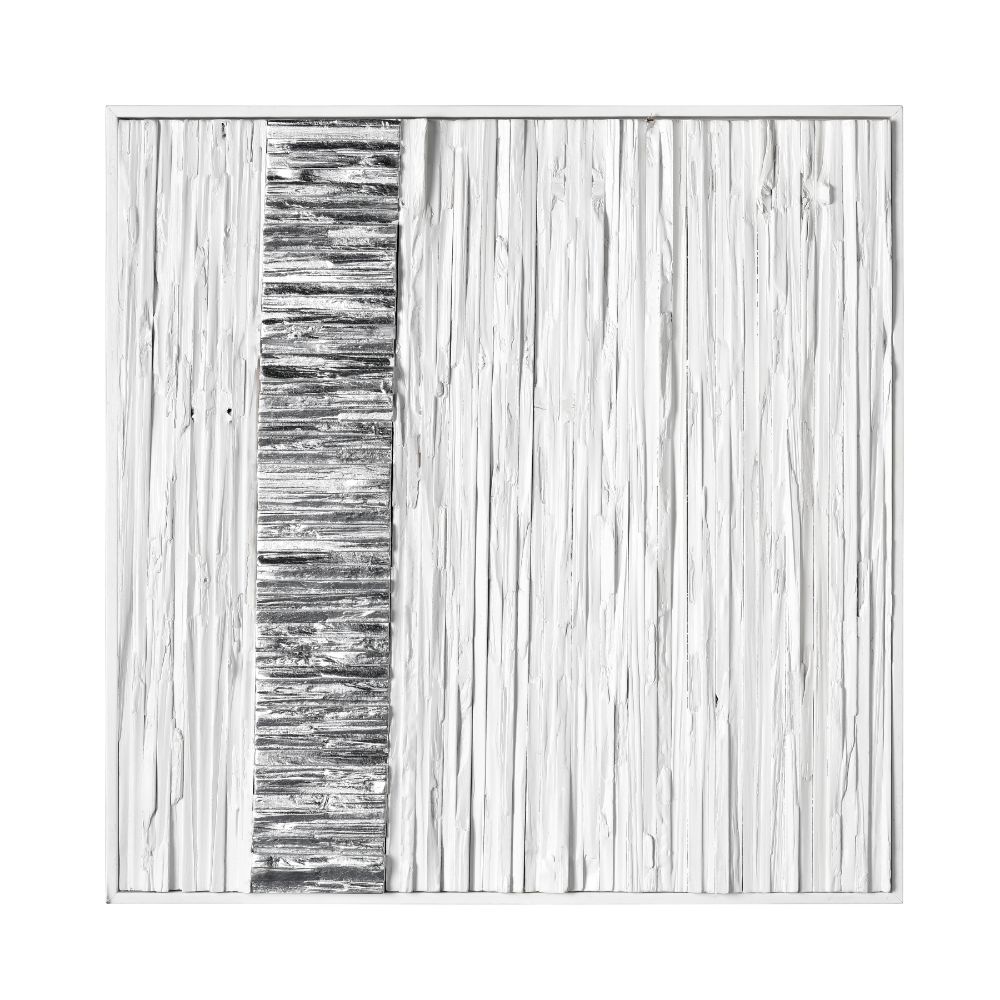Elk Home H0036-9737 Stripe Wood Dimensional Wall Art - White