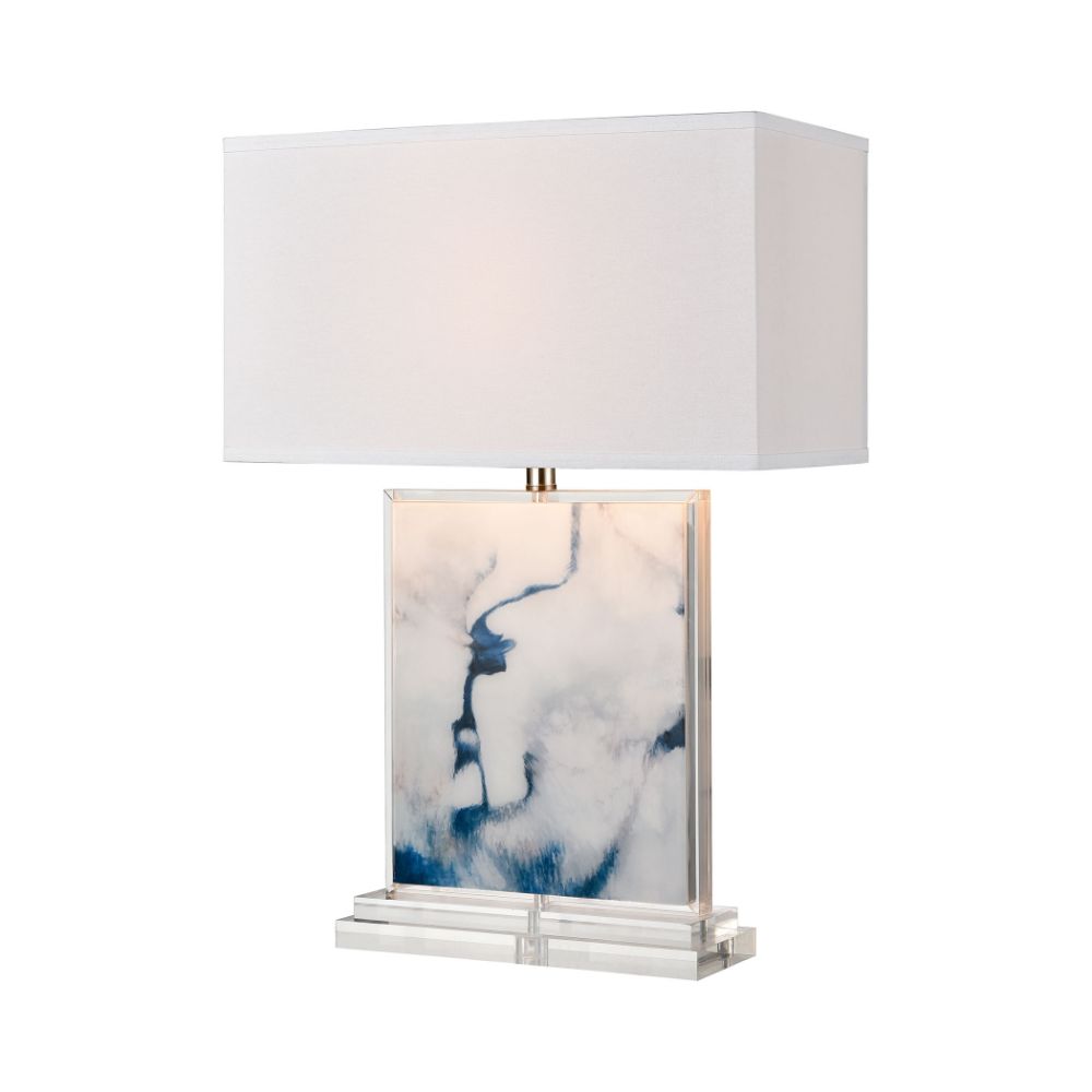 ELK Lighting H019-7229 Belhaven Table Lamp in Blue, White, Clear