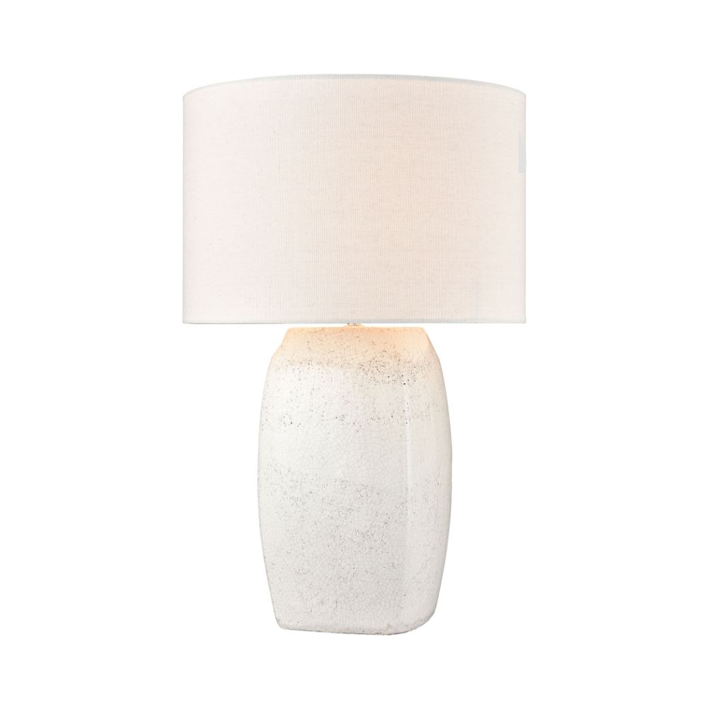 ELK Lighting H019-7255 Abbeystead Table Lamp In White Crackle