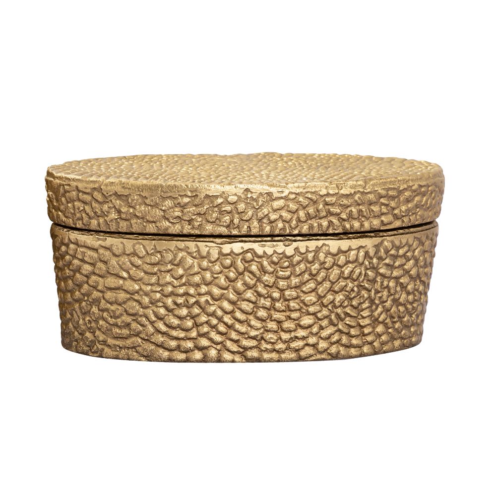 ELK Home H0807-10656 Oval Pebble Box - Large Brass