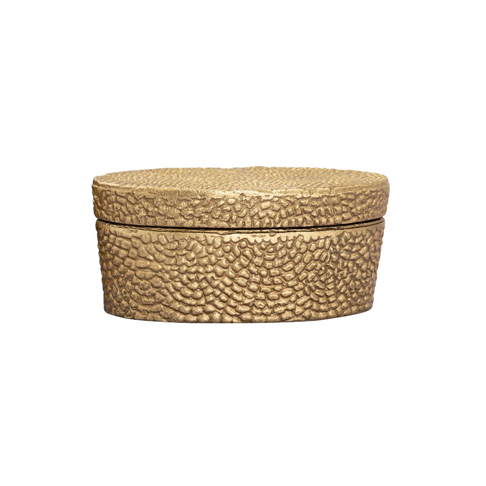 ELK Home H0807-10657 Oval Pebble Box - Small Brass