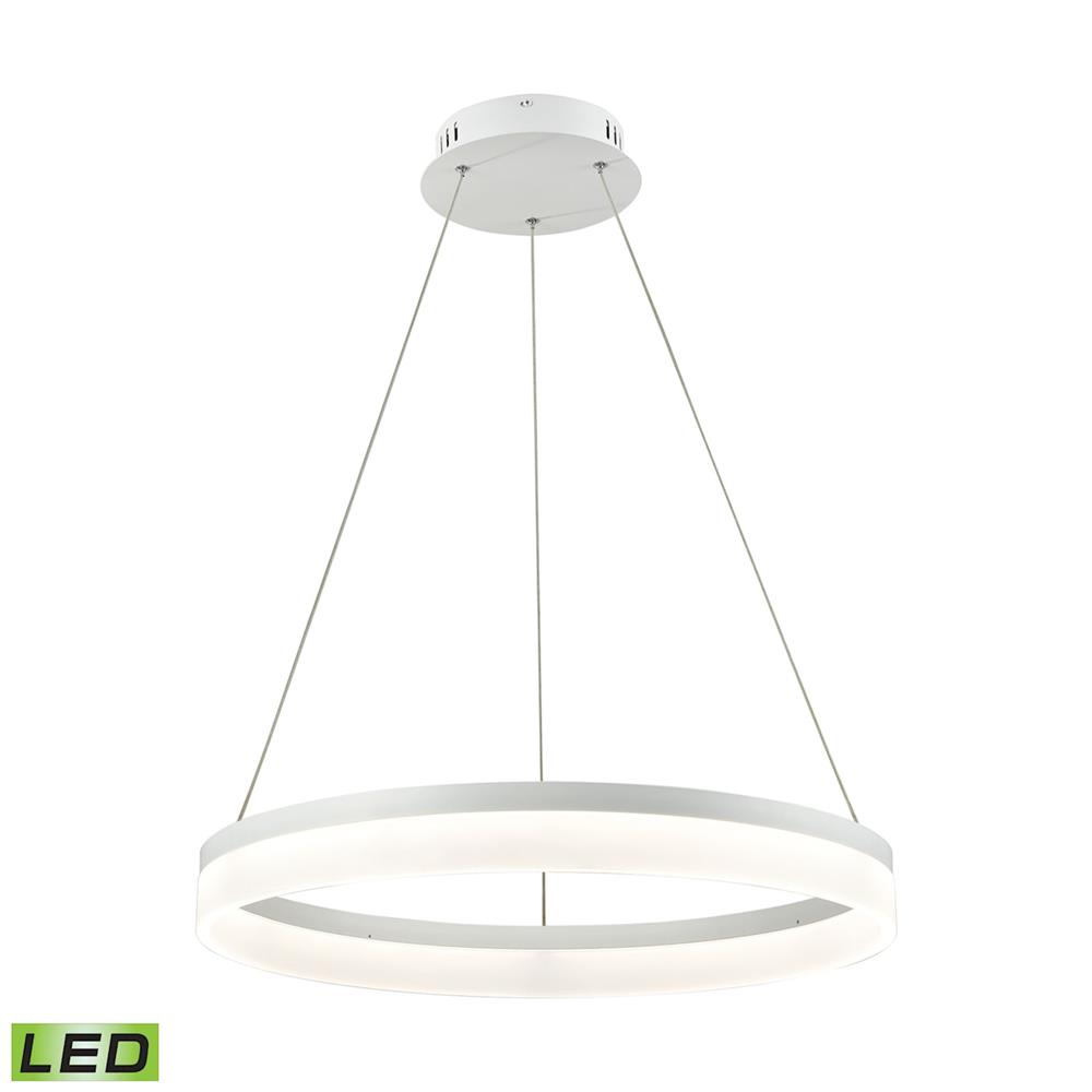 ELK Lighting LC2301-N-30 Cycloid 1 Light LED Pendant In Matte White With Acrylic Diffuser - Medium