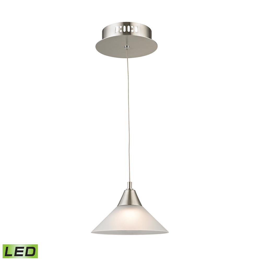 Elk Lighting LCA101-10-16M Cono Single Led Pendant Complete with White Glass Shade and Holder
