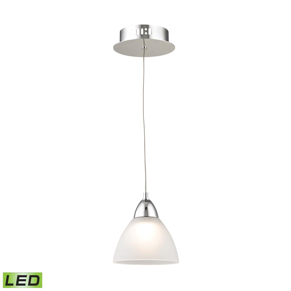 Elk Lighting LCA301-10-15 Piatto Single Led Pendant Complete with White Glass Shade and Holder