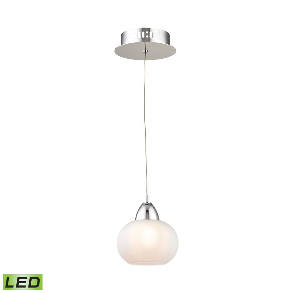 Elk Lighting LCA401-10-15 Ciotola Single Led Pendant Complete with White Glass Shade and Holder