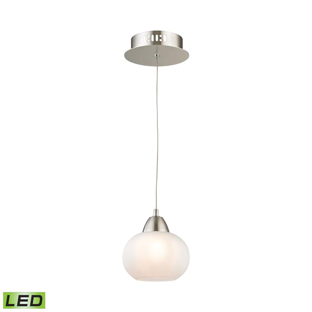 Elk Lighting LCA401-10-16M Ciotola Single Led Pendant Complete with White Glass Shade and Holder