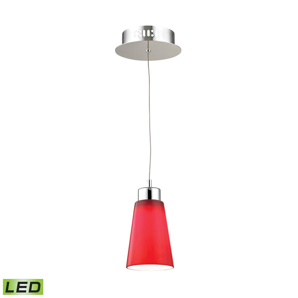 Elk Lighting LCA501-11-15 Coppa Single Led Pendant Complete with Red Glass Shade and Holder