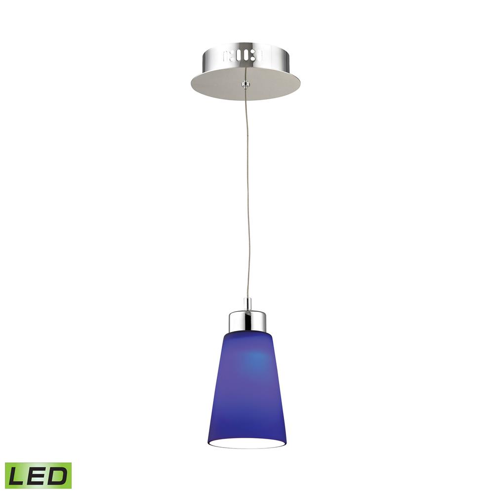 Elk Lighting LCA501-7-15 Coppa Single Led Pendant Complete with Blue Glass Shade and Holder