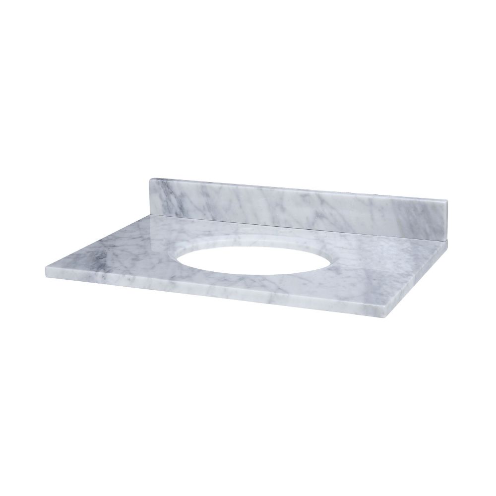 Elk Home MAUT250WT Stone Top - 25-inch for Oval Undermount Sink - White Carrara Marble