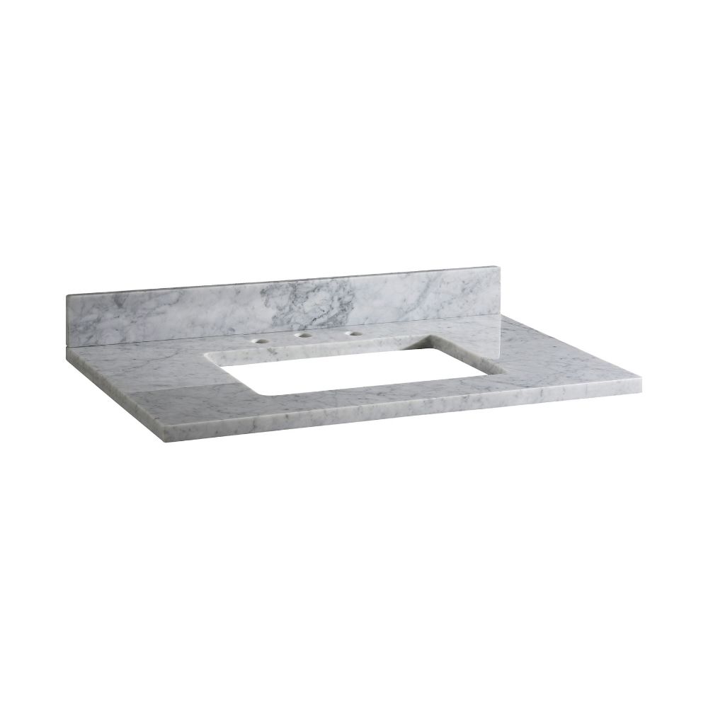 Elk Home MAUT37RWT Stone Top - 37-inch for Rectangular Undermount Sink - White Carrara Marble