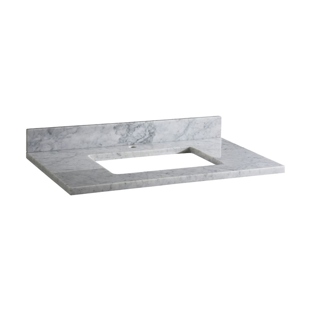 Elk Home MAUT43RWT-1 Stone Top - 43-inch for Rectangular Undermount Sink - White Carrara Marble with Single Faucet Hole