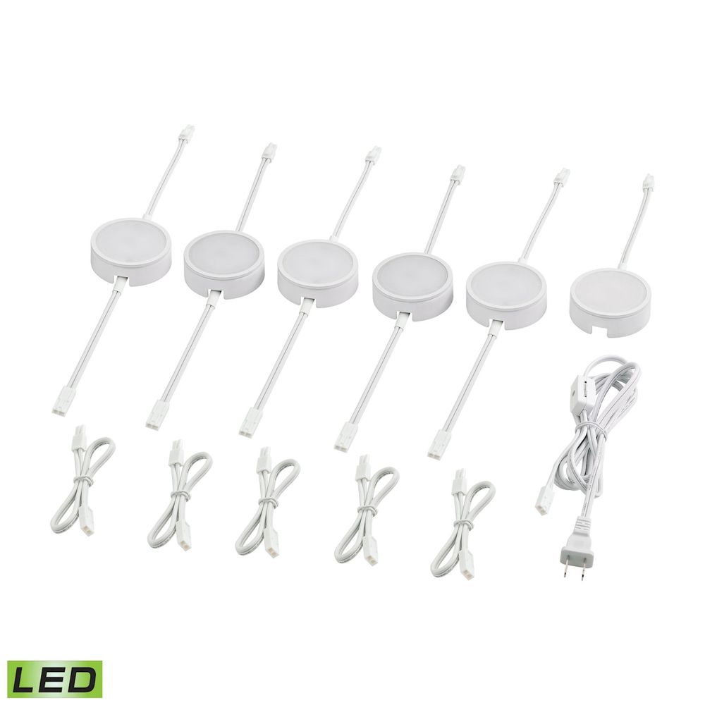 ELK Lighting MLE316-5-30K Metal Housing, 6ft Power Cord w/Plug and Line Switch, 5Pcs 12-inch Jump Cord, 1Pc Has 1 Tail, 5Pcs in White