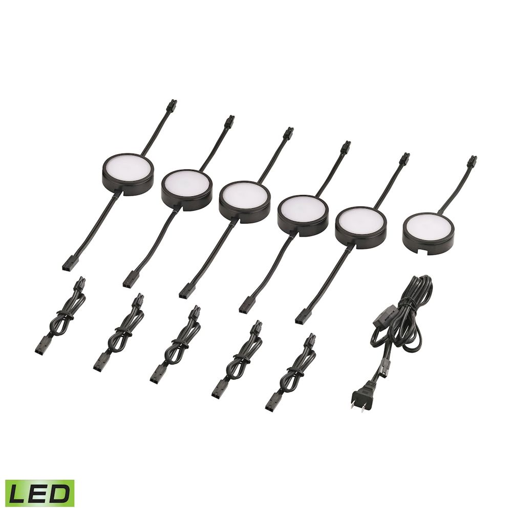 ELK Lighting MLE316-5-31K Metal Housing, 6ft Power Cord w/Plug and Line Switch, 5Pcs 12-inch Jump Cord, 1Pc Has 1 Tail, 5Pcs in Black