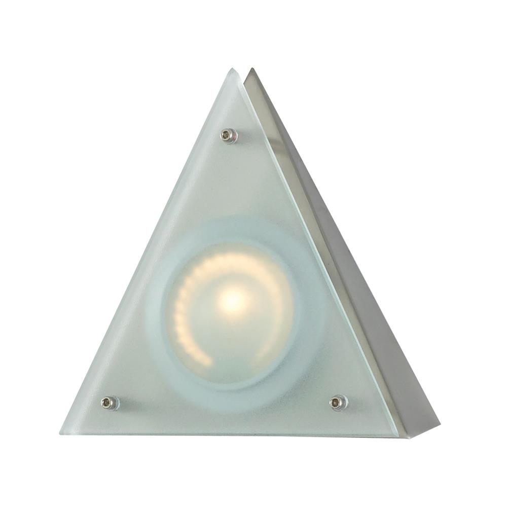 Elk Lighting MZ901-5-16-5 Zee-Puk Wedge w/lamp. Frosted lens / Stainless Steel finish/Triangle Shade