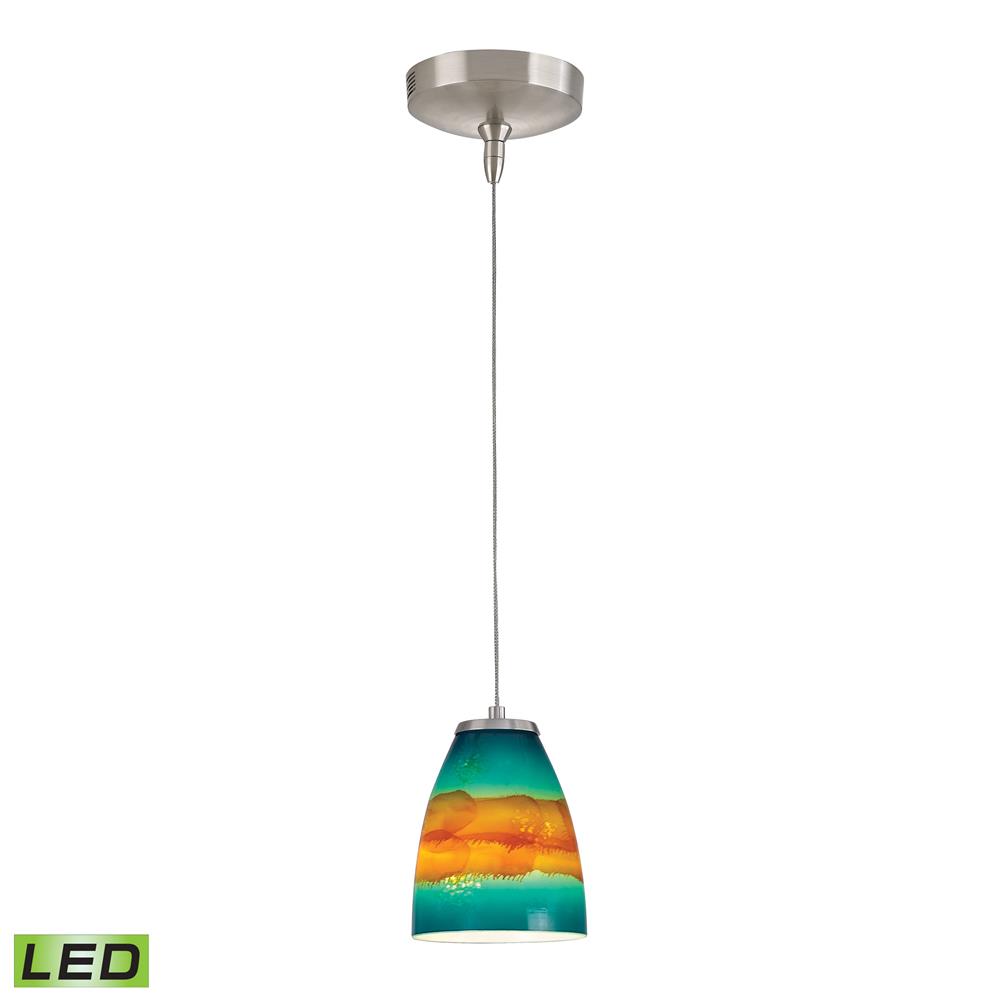ELK Lighting PF1000/1-LED-BN-AS Low Voltage Collection 1 light mini pendant in Brushed Nickel
