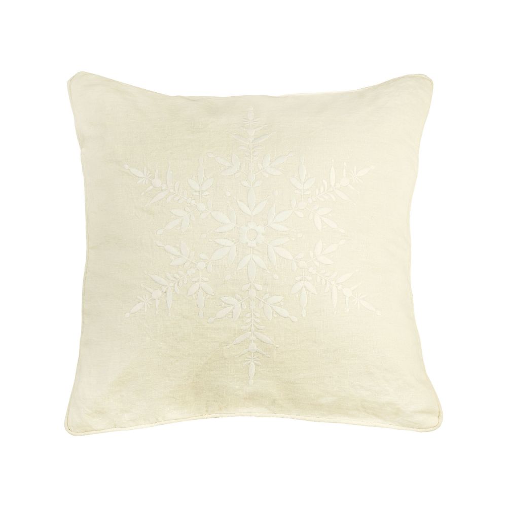 ELK Home PLW024 Snowflake 20x20 Pillow in White