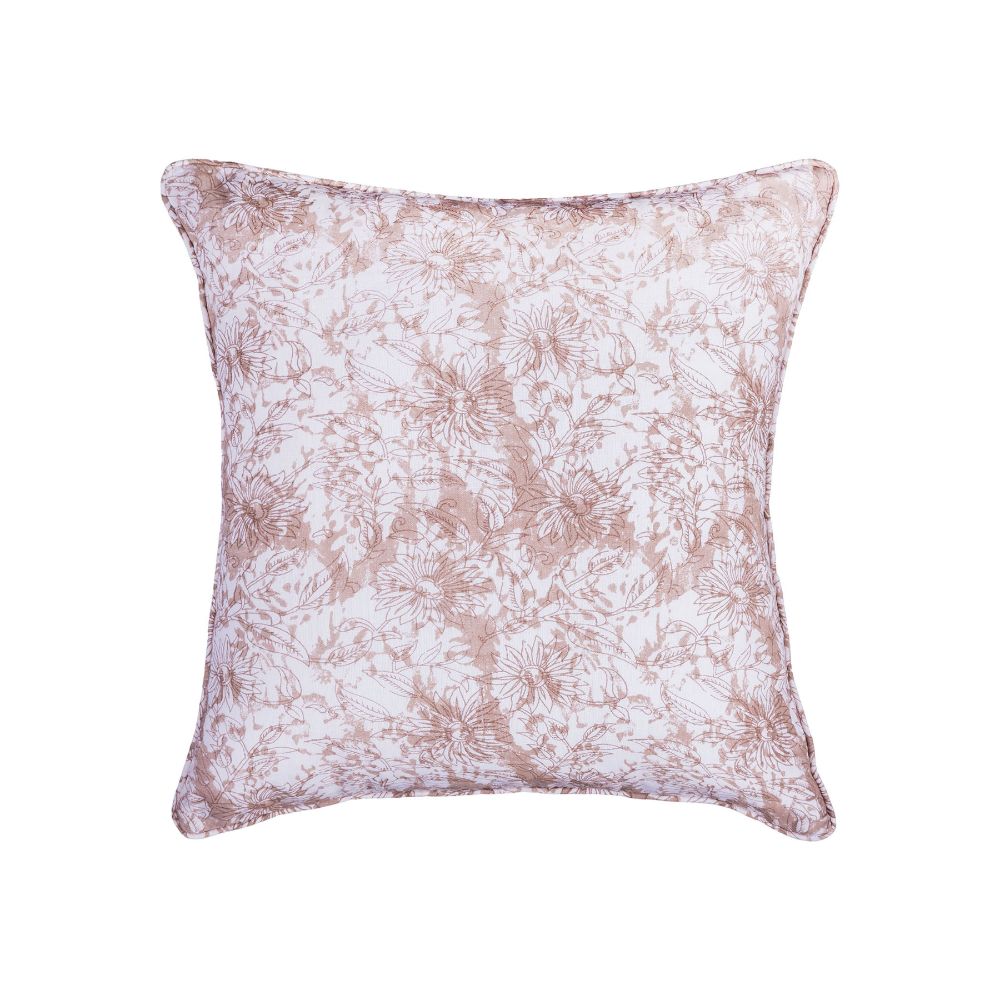 ELK Home PLW036 Block Print 20x20 Hand-Printed Reversible Pillow in 100% Cotton in White