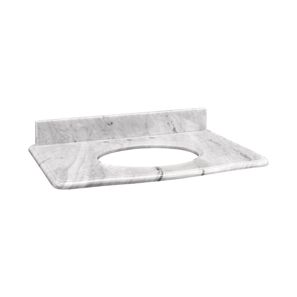 Elk Home S-BRANDY-30WT Brandy 31-inch Stone Top in White Carrara Marble for Oval Undermount Sink