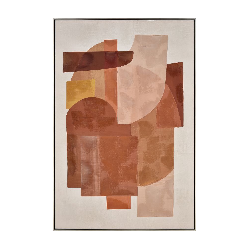 Elk Home S0016-11340 Ochre Framed Abstract Wall Art - Rust