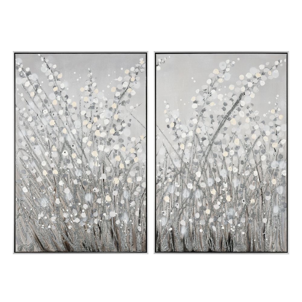 Elk Home S0016-8150/S2 Meadow Mist Framed Wall Art - Set of 2 - Gray