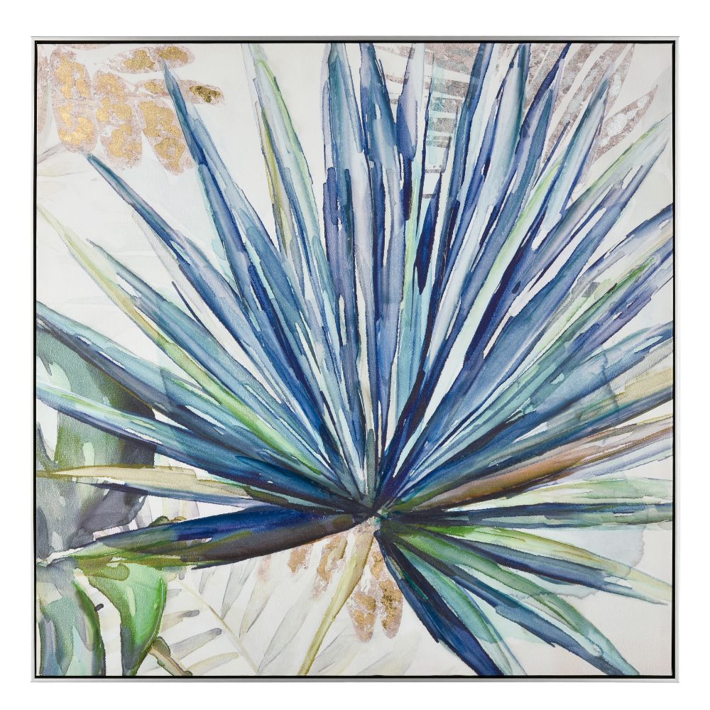 Elk Home S0016-8160 Garden Palm Framed Wall Art - Blue