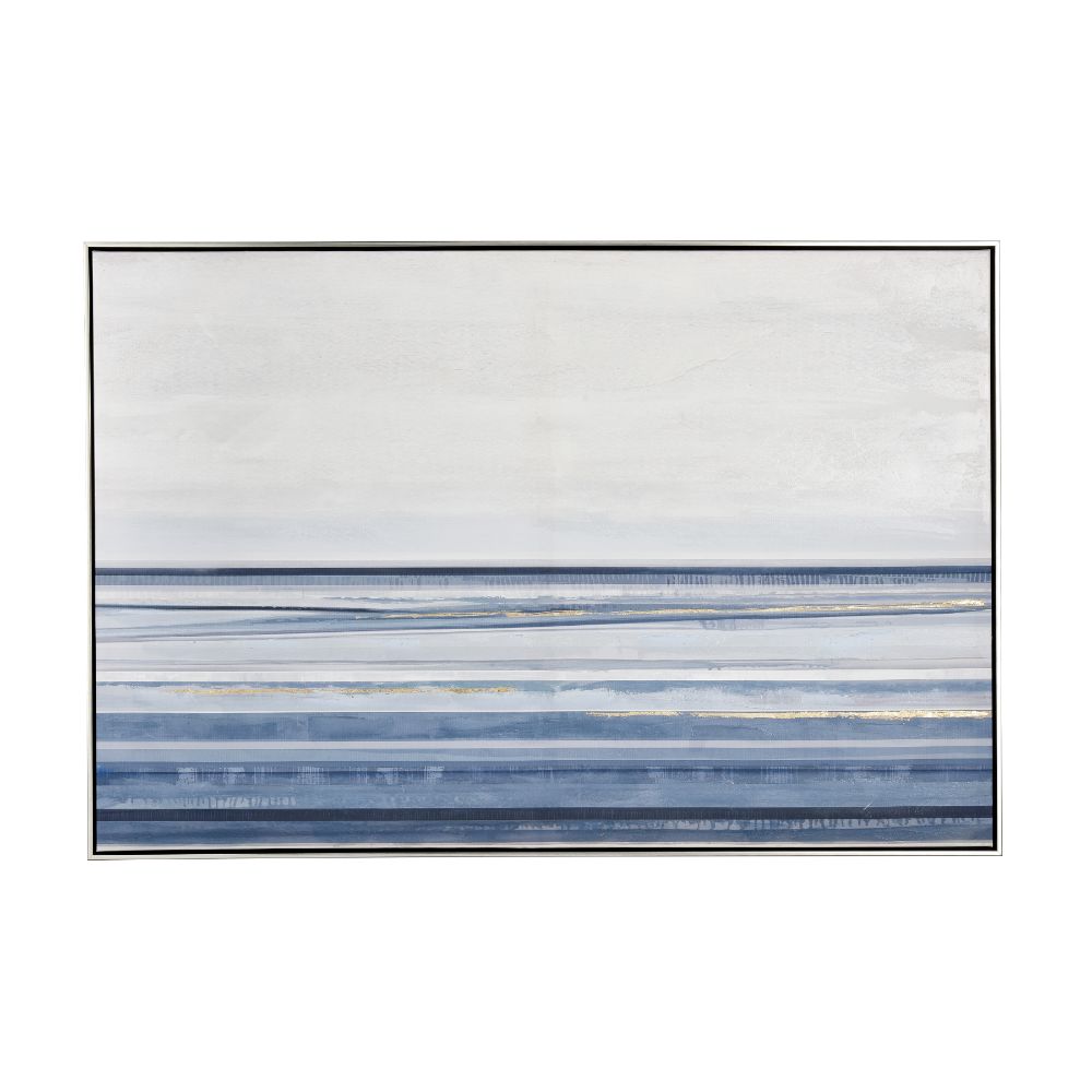 Elk Home S0016-9831 Plage Abstract Framed Wall Art - Blue