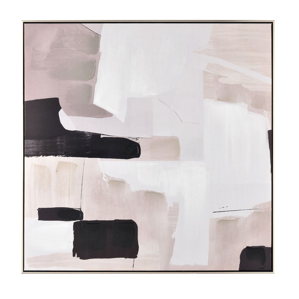 Elk Home S0017-10702 Blanc II Abstract Framed Wall Art - Cream