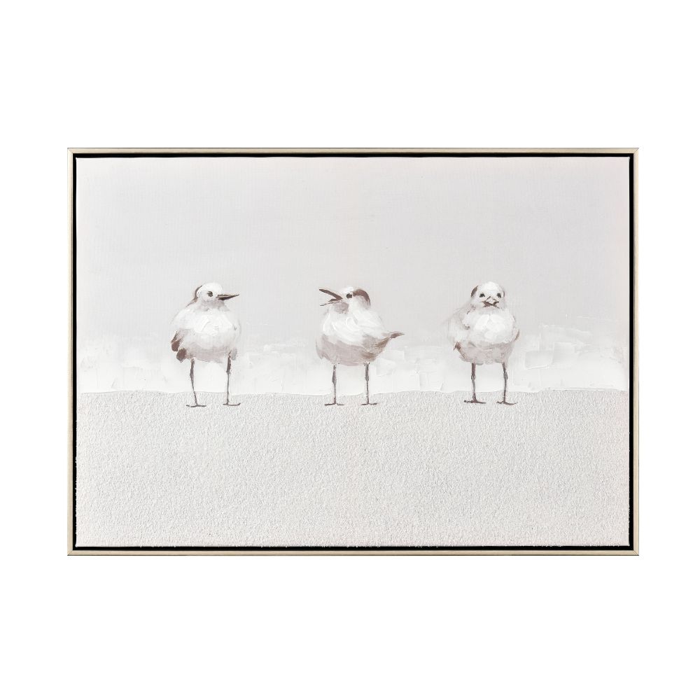 Elk Home S0017-10703 Three Gulls Framed Wall Art - White
