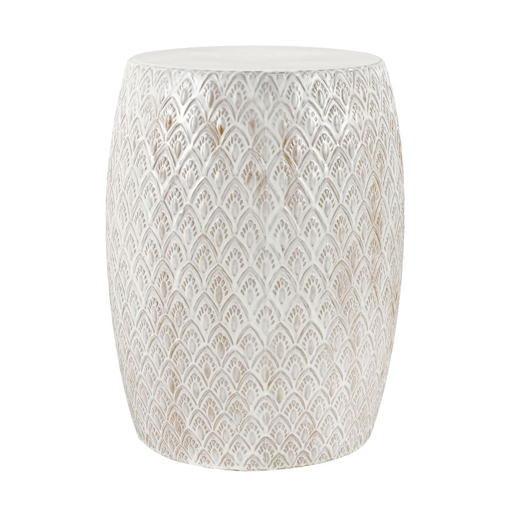 Elk Home S0017-8119 Hollywell Accent Stool - Cream Glazed