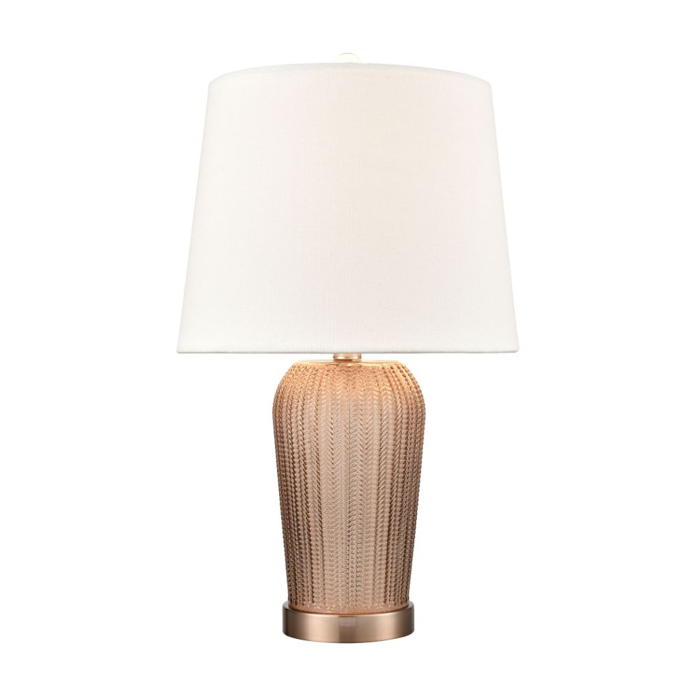 ELK Lighting S0019-8032 Prosper Glass Table Lamp In Autumnal, Coffee Plated