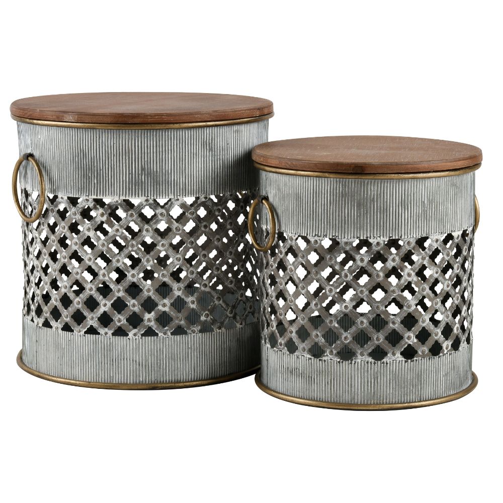 Elk Home S0037-8093/S2 Parla Accent Table - Set of 2 - Galvanized