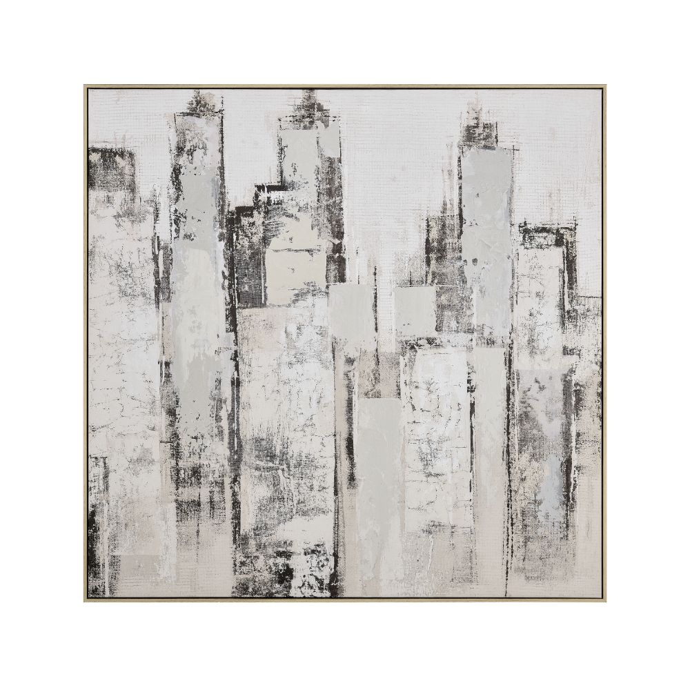 Elk Home S0056-10628 Urban Mist Abstract Framed Wall Art - Off White