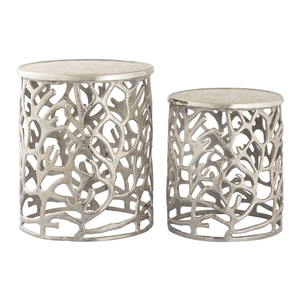 Elk Home S0807-8739/S2 Vine Accent Table - Set of 2 - Silver