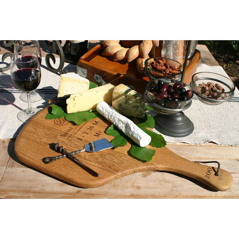 ELK Home TRAY006 WB Wine Cask Cheese Board in Brown