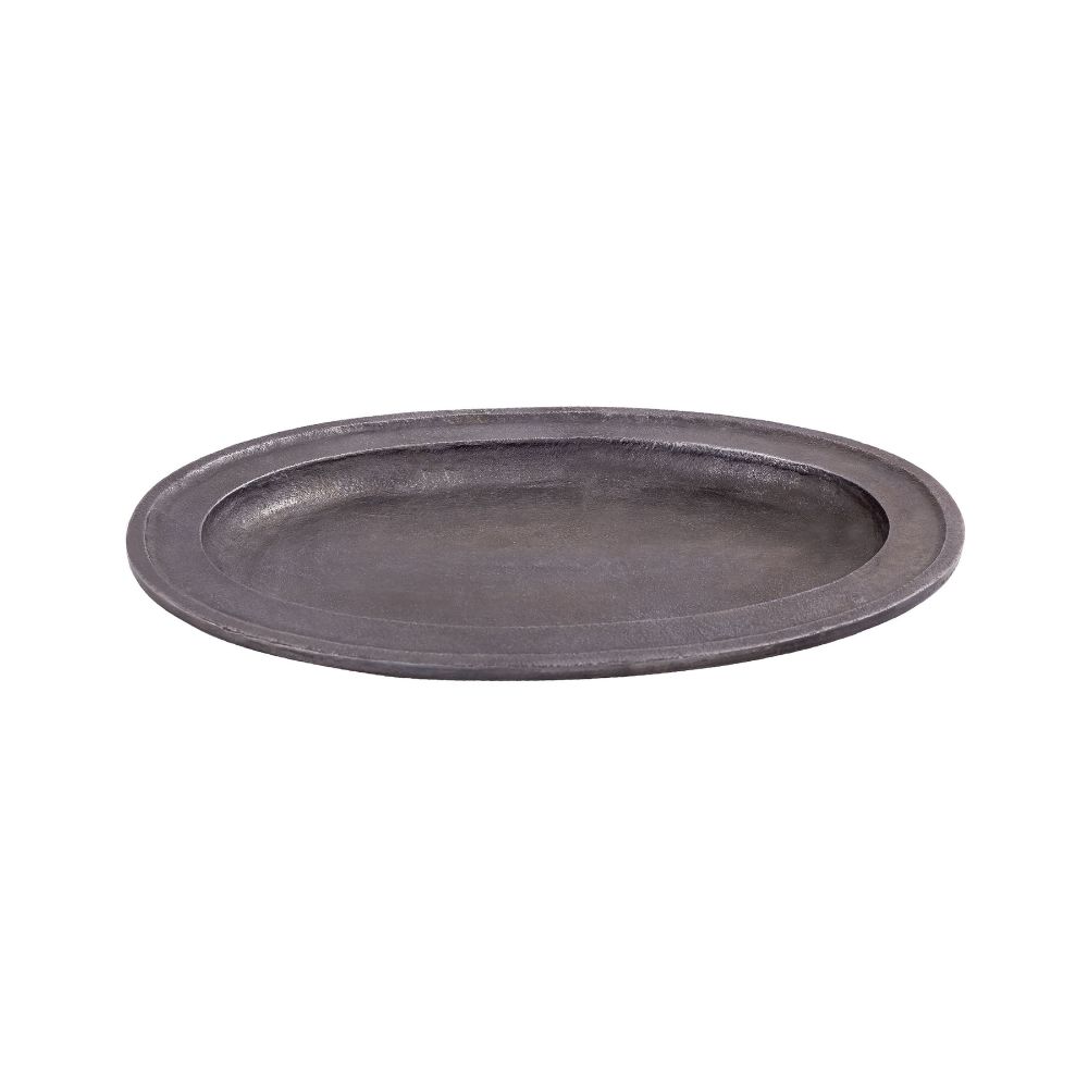 ELK Home TRAY059 Aluminum Round Tray without Handles in Silver