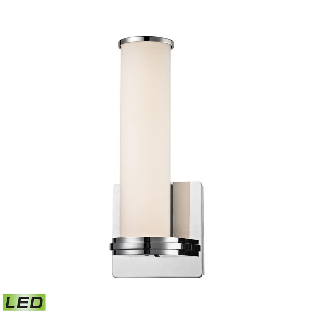 ELK Lighting WSL1301-10-15 Baton 1 Light LED Wall Sconce In Chrome And White Opal Glass