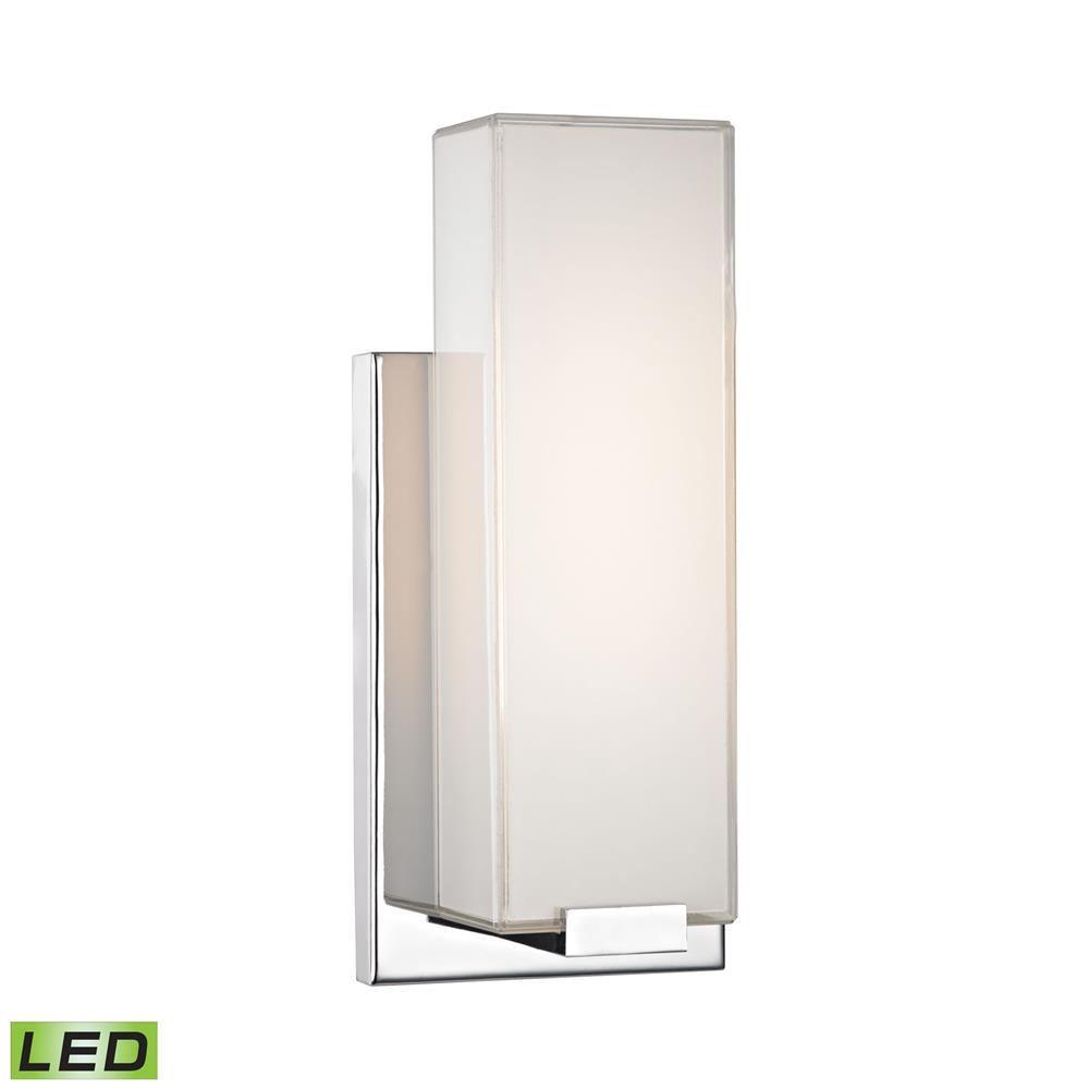 ELK Lighting WSL1601-PW-15 Midtown 1 Light Wall Sconce In Chrome And Paint White Glass