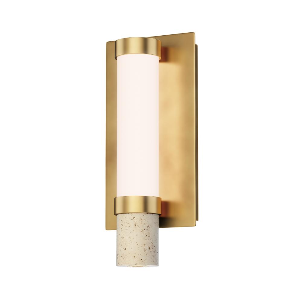 ET2 E11050-01TVGLD Travertine 1-Light LED Wall Sconce in Travertine / Gold