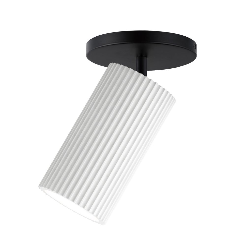 ET2 Lighting E25039-WTBK Pleat Adjustable Flush/Wall Mount in White / Black